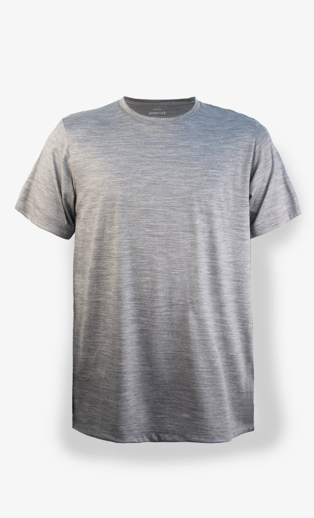 T-shirt mérinos homme gris chiné uni ultra léger – parfait pour voyager léger