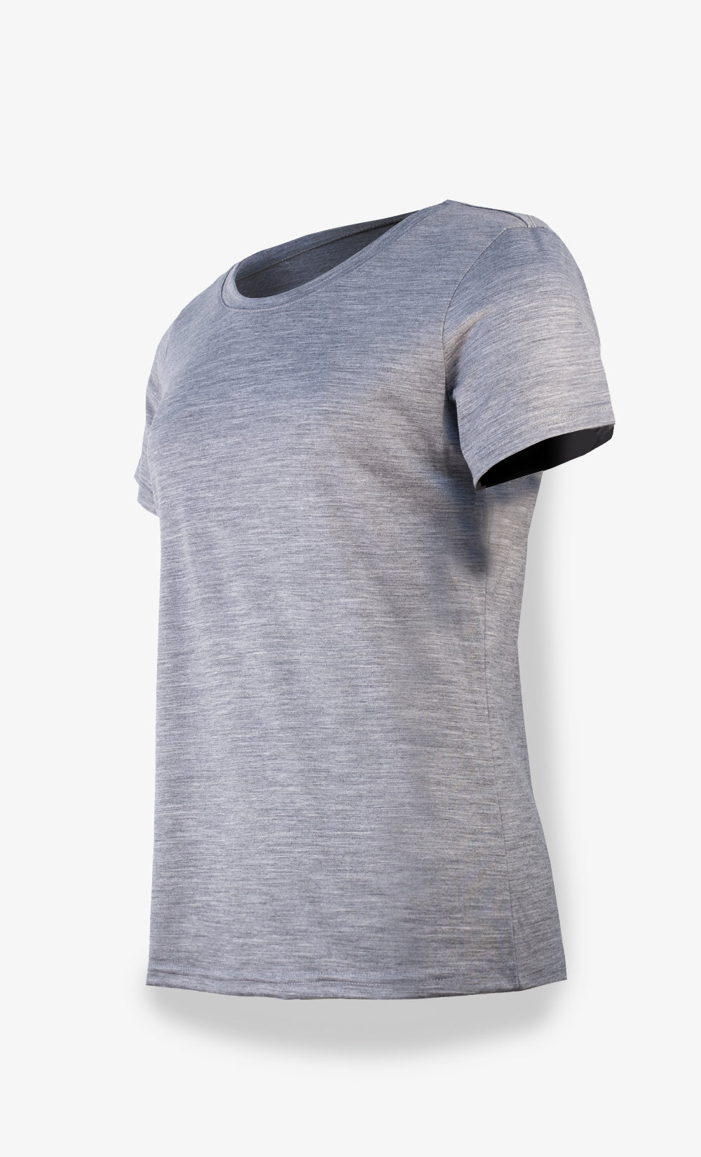 T-Shirt Mérinos Femme Gris Chiné Ultra Léger - Uni