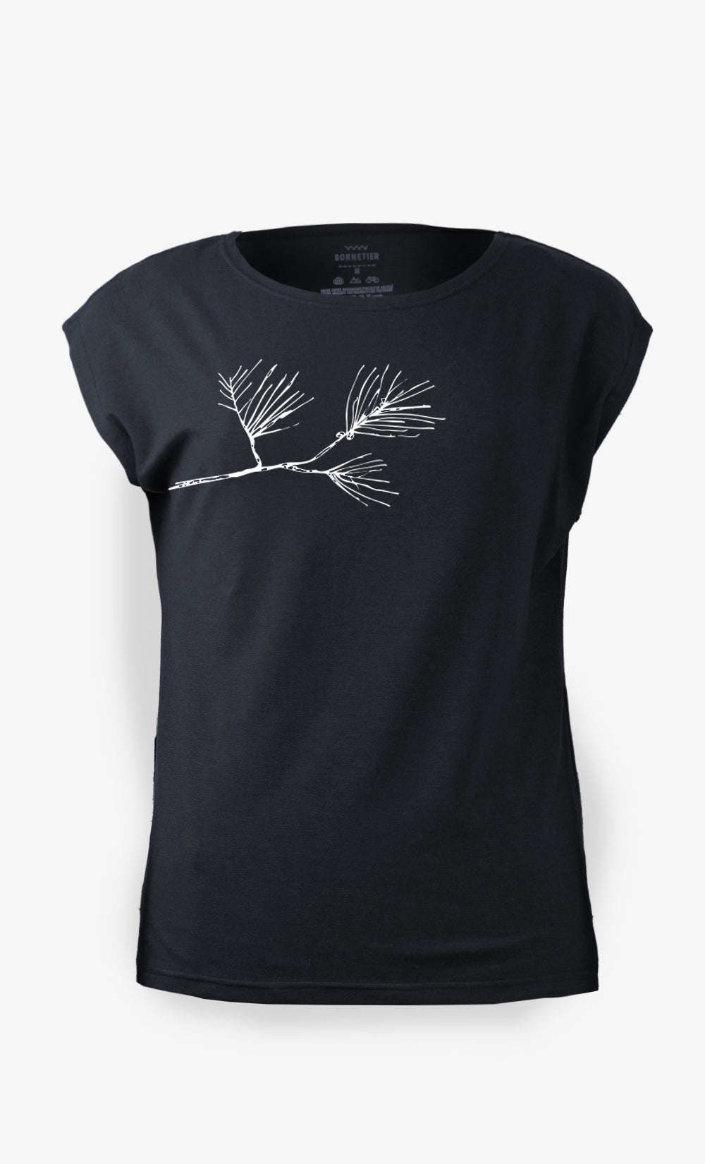 Women's Black T-Shirt - Pine Branch