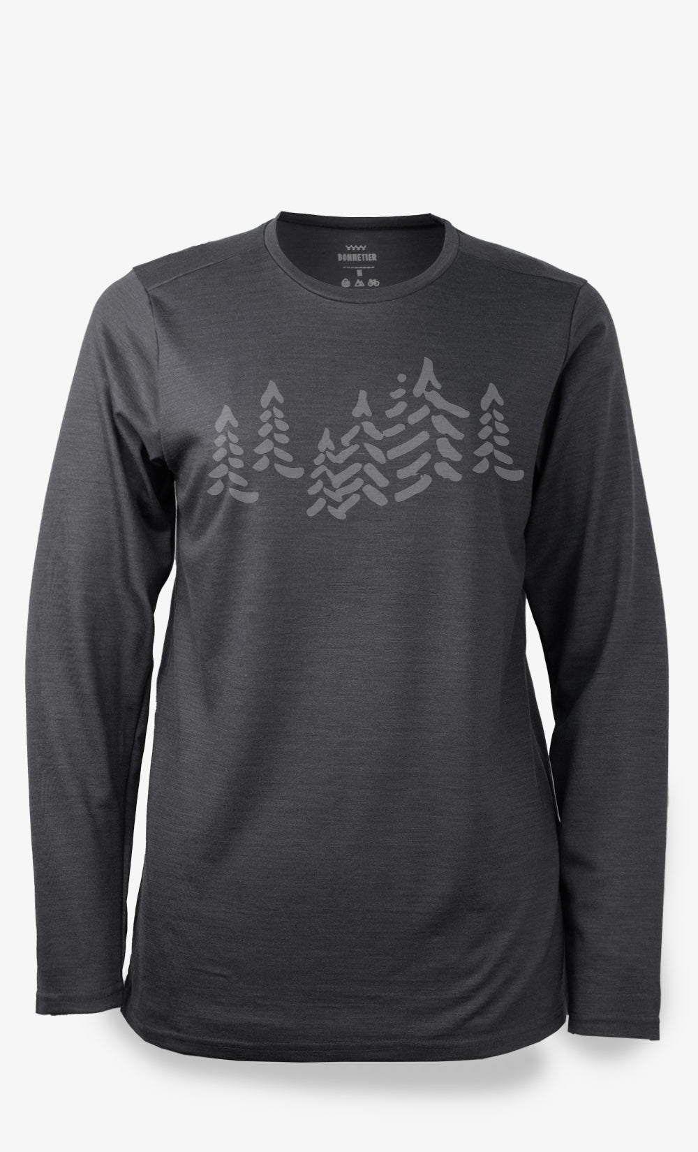 Women's Techpro Black Marl Merino Wool Long-Sleeved - Forest