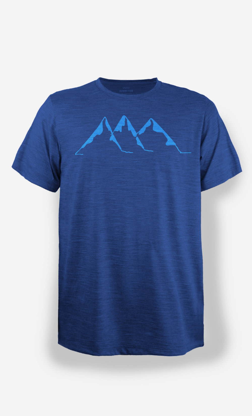 T-Shirt Mérinos Homme Bleu Chiné Ultra Léger - Glacier