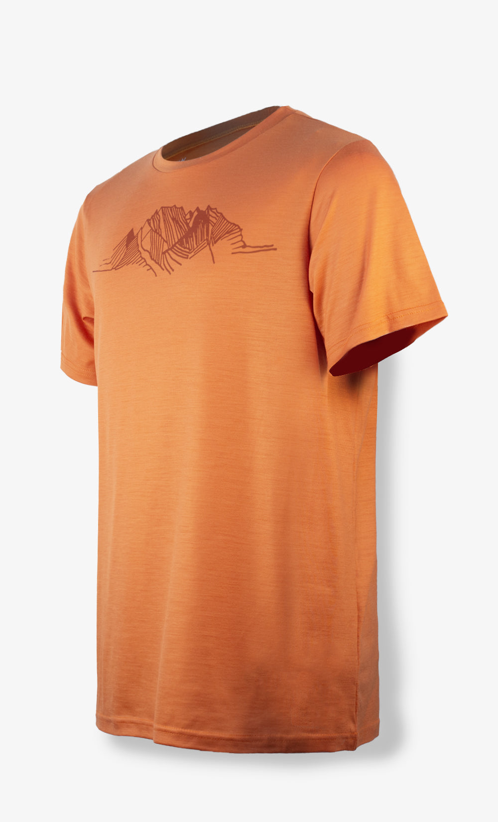 T-Shirt Mérinos Homme Orange Ultra Léger - Rocheuse