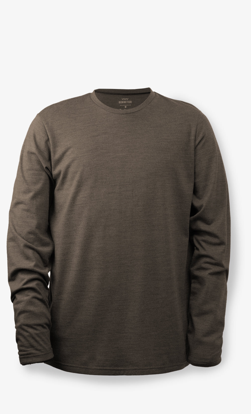 Manches Longues Mérinos Homme Flanelle Brun - Uni