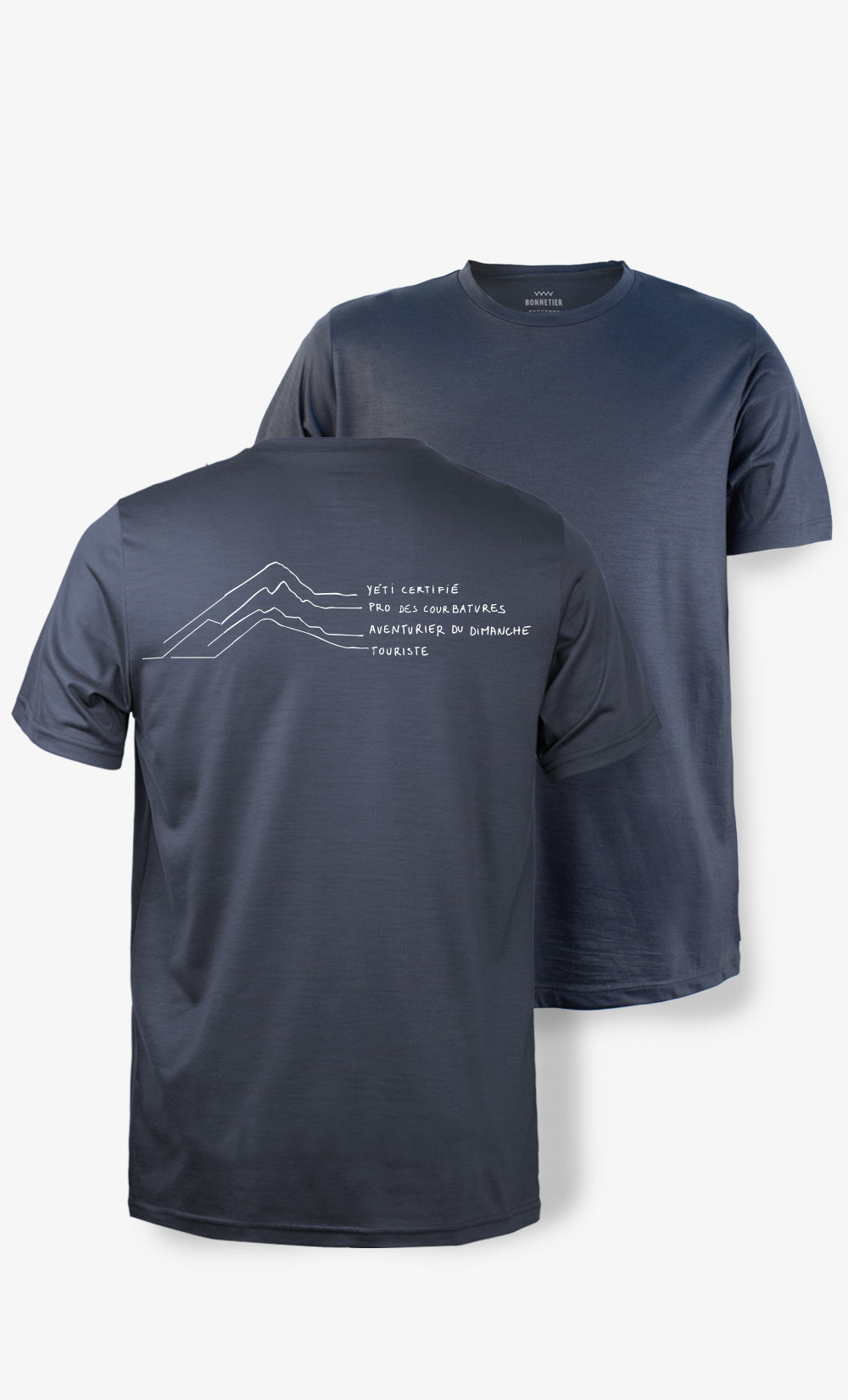 T-shirt homme en laine mérinos charcoal avec imprimé Yéti, coupe régulière, tissu ultra léger respirant fabriqué au Canada