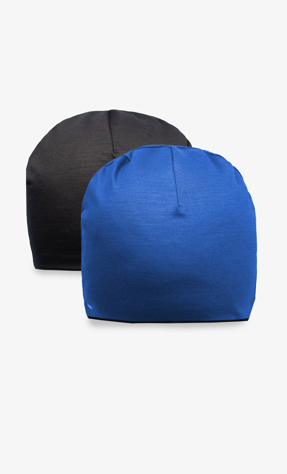 100% Merino Double Reversible Beanie - Royal Blue/Black