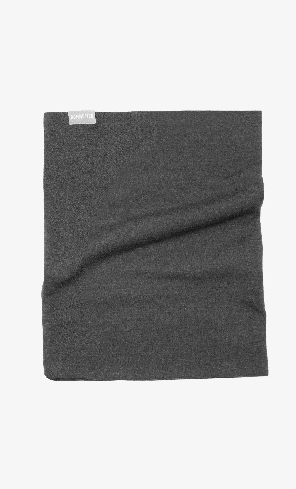 Cache-Cou double Mérinos Flannel - Noir Chiné